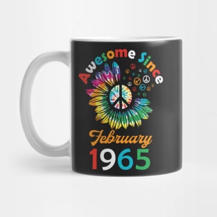 Funny Birthday Quote, Awesome Since February 1965, Retro Birthday Mug